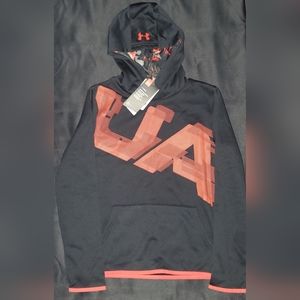 Under Armor Cold Gear Youth Boys Large Hoodie Black/Radio Red